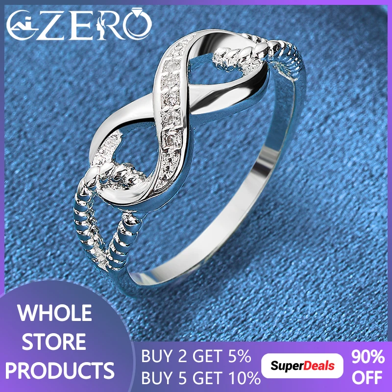ALIZERO 여성용 925 스털링 실버 지르콘 8 모양 반지, 결혼 반지, 약혼 밴드, 영원한 매니페스토 쥬얼리, 커플 선물 title=ALIZERO 여성용 925 스털링 실버 지르콘 8 모양 반지, 결혼 반지, 약혼 밴드, 영원한 매니페스토 쥬얼리, 커플 선물
