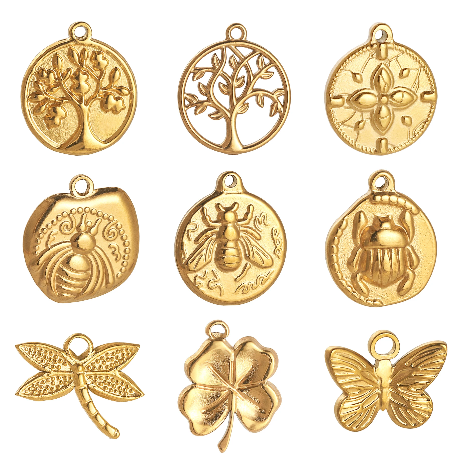 스테인리스 스틸 행운의 네잎 클로버 부적, 생명의 나무, 딱정벌레 부적, 목걸이 팔찌 귀걸이, DIY 쥬얼리 제작, 3 개 title=스테인리스 스틸 행운의 네잎 클로버 부적, 생명의 나무, 딱정벌레 부적, 목걸이 팔찌 귀걸이, DIY 쥬얼리 제작, 3 개