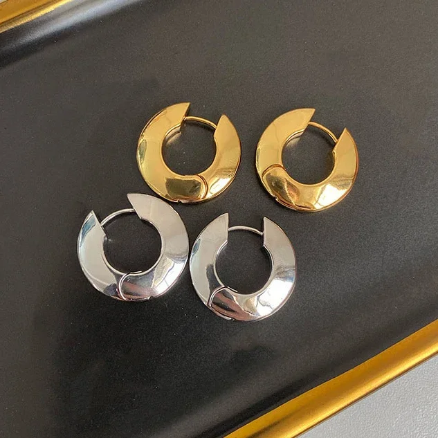 PONYKISS 여성용 925 스털링 실버 바늘, 둥근 부드러운 U 모양 큰 후프 귀걸이, 미니멀리스트 라이트 럭셔리 패션 주얼리 title=PONYKISS 여성용 925 스털링 실버 바늘, 둥근 부드러운 U 모양 큰 후프 귀걸이, 미니멀리스트 라이트 럭셔리 패션 주얼리 