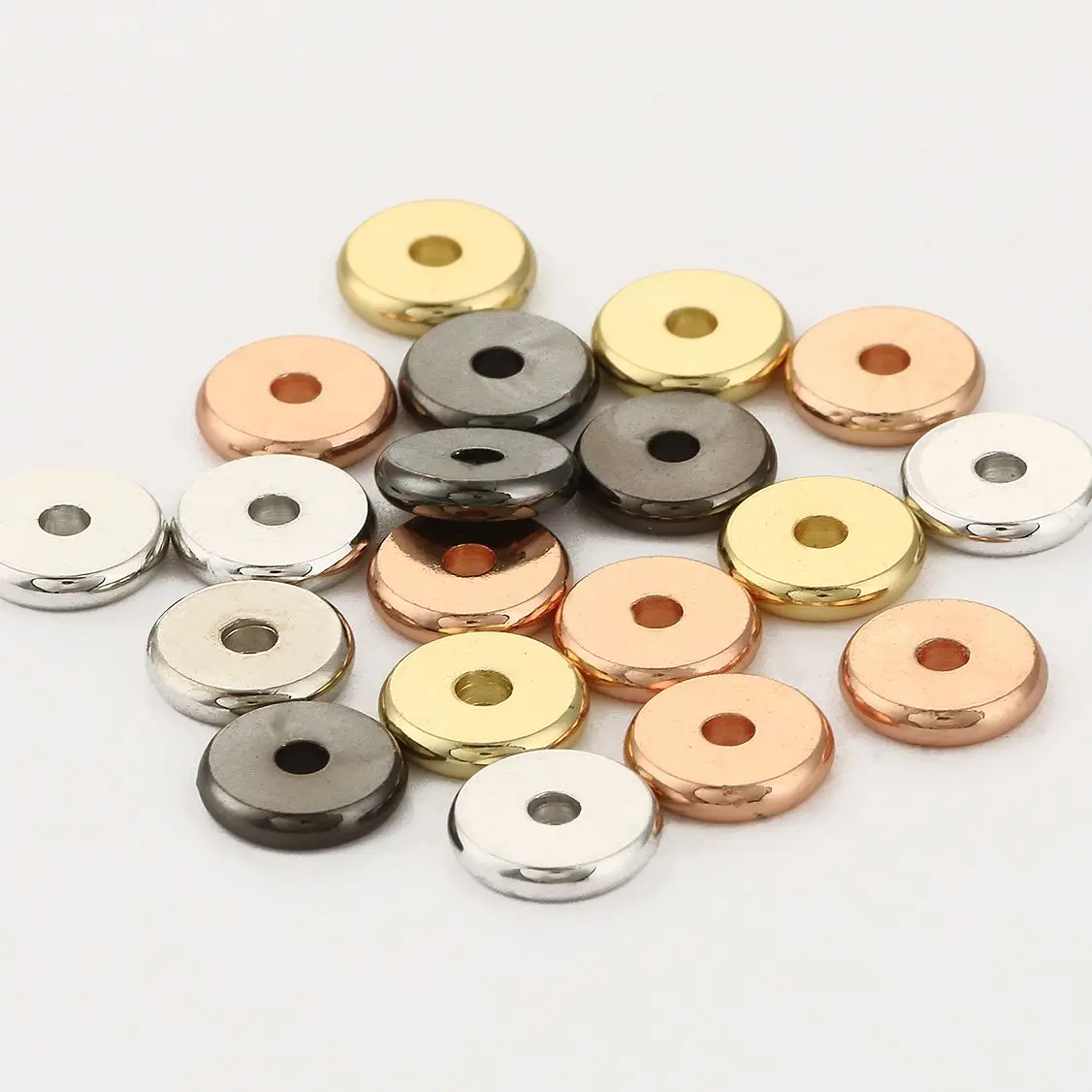 4 6 8mm 스테인레스 스틸 매력 스페이서 비즈 플랫 라운드 루스 비즈 DIY 팔찌 휠 비드 쥬얼리 만들기 액세서리 찾기 title=4 6 8mm 스테인레스 스틸 매력 스페이서 비즈 플랫 라운드 루스 비즈 DIY 팔찌 휠 비드 쥬얼리 만들기 액세서리 찾기 