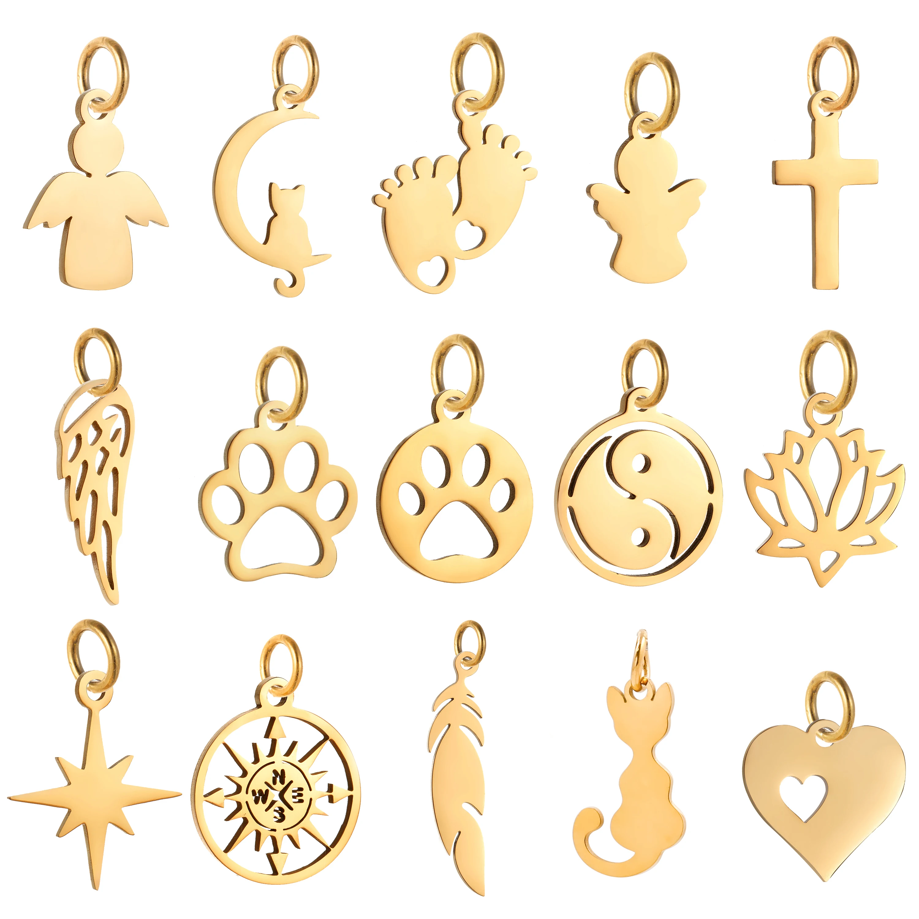 DIY 목걸이 팔찌 귀걸이 쥬얼리 액세서리 펜던트에 대한 스테인레스 스틸 할로우 동물 고양이 또는 개 발톱 매력, 5 개/묶음 title=DIY 목걸이 팔찌 귀걸이 쥬얼리 액세서리 펜던트에 대한 스테인레스 스틸 할로우 동물 고양이 또는 개 발톱 매력, 5 개/묶음