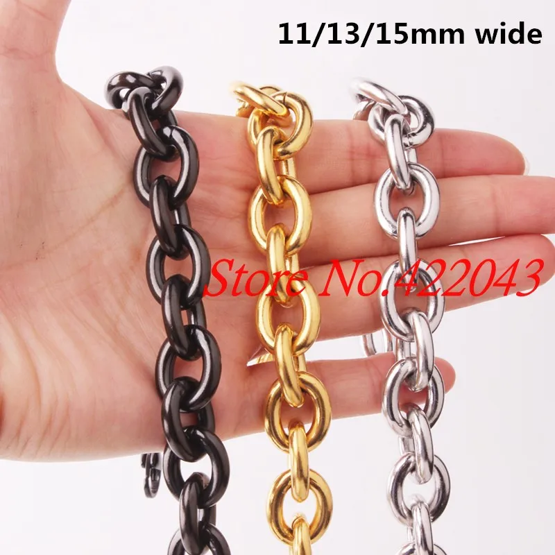 Granny-세련된 남성용 체인, 실버 골드 블랙 색상, 스테인레스 스틸 빅 O 타원형 체인 목걸이, 최고 품질의 보석, 8/11/13/15mm title=Granny-세련된 남성용 체인, 실버 골드 블랙 색상, 스테인레스 스틸 빅 O 타원형 체인 목걸이, 최고 품질의 보석, 8/11/13/15mm