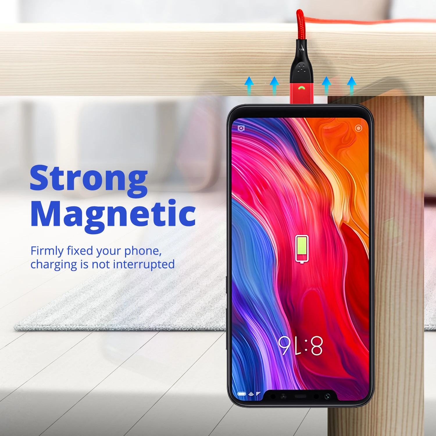 FONKEN-마그네틱 케이블 3A, USB, 마그네틱, 휴대폰 충전기, 데이터 코드, USB c타입 케이블, 마그넷 고속 충전 케이블, 마이크로 USB 충전 와이어