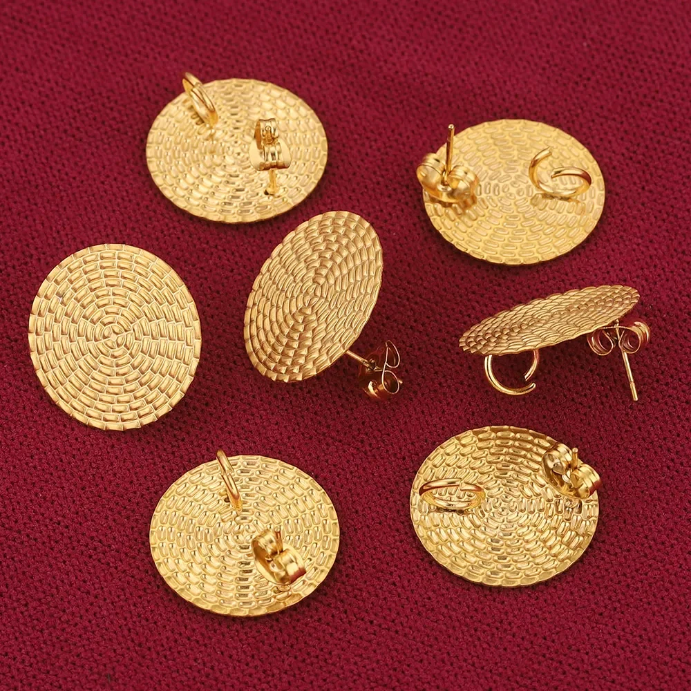 스테인리스 스틸 클래식 라운드 도금 골드 귀걸이 백, 패션 스터드 귀걸이 제작 용품, 베이스 커넥터, DIY 포스트 벌크, 10 개 title=스테인리스 스틸 클래식 라운드 도금 골드 귀걸이 백, 패션 스터드 귀걸이 제작 용품, 베이스 커넥터, DIY 포스트 벌크, 10 개