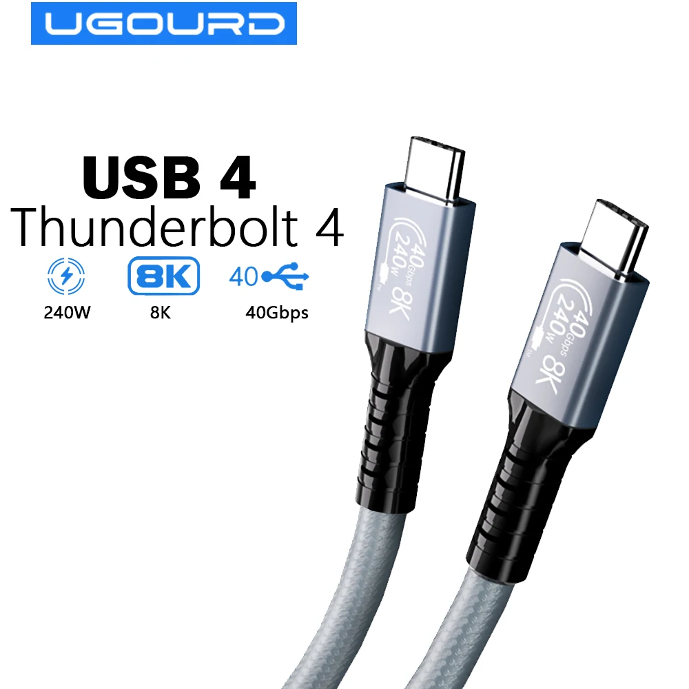 UGOURD USB C타입 고속 충전 케이블, eGPU용 데이터 전송 케이블, 썬더볼트 3, 40Gbps, 240W title=UGOURD USB C타입 고속 충전 케이블, eGPU용 데이터 전송 케이블, 썬더볼트 3, 40Gbps, 240W