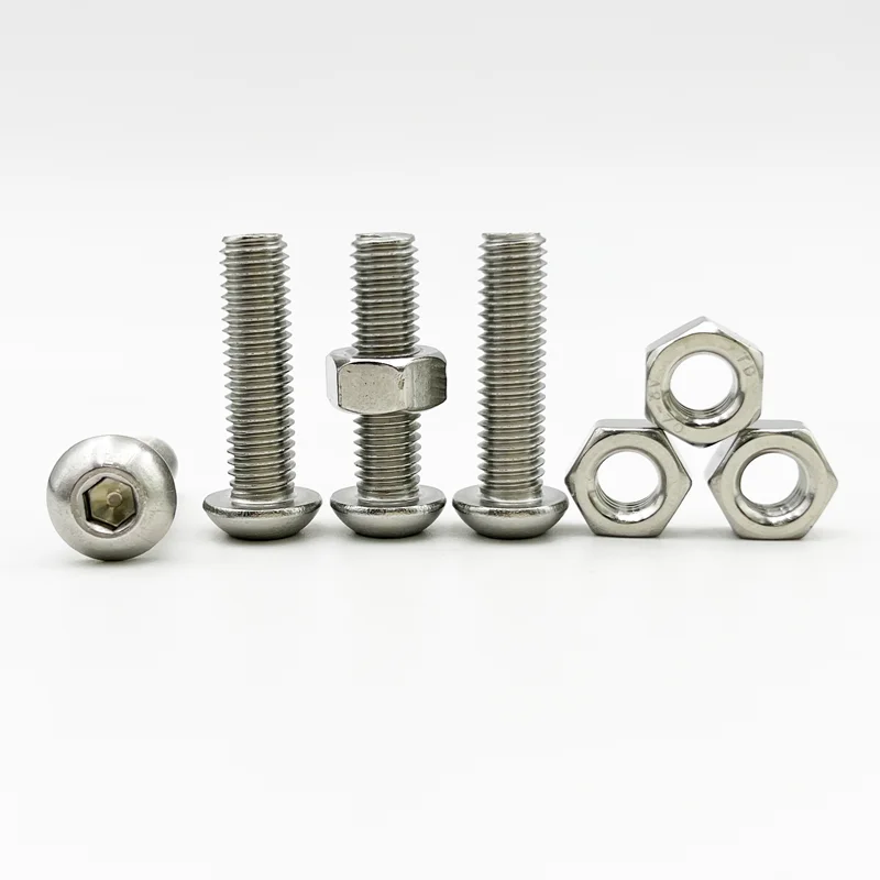 304 스테인리스 스틸 육각 버튼 소켓 헤드 캡 나사, 육각 나사 기계 메트릭 너트 볼트 구색 키트 세트, M2 ~ M6, 120 개-434 개