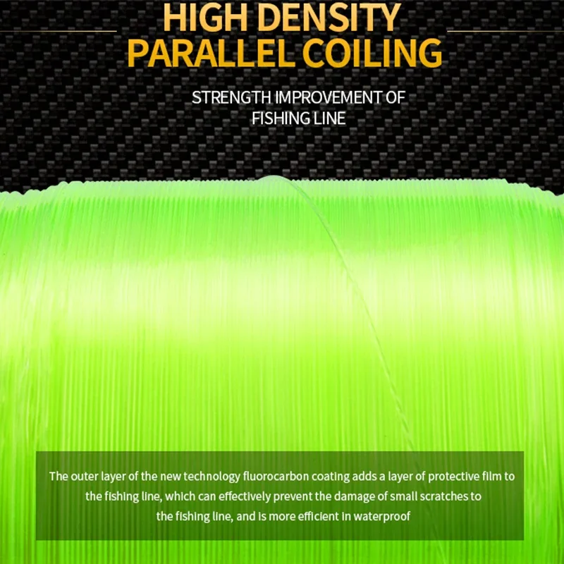 초강력 일본 모노필라멘트 나일론 낚싯줄, 탄화플루오르 코팅, 잉어 바다 낚시 액세서리, 2-35LB, 500m