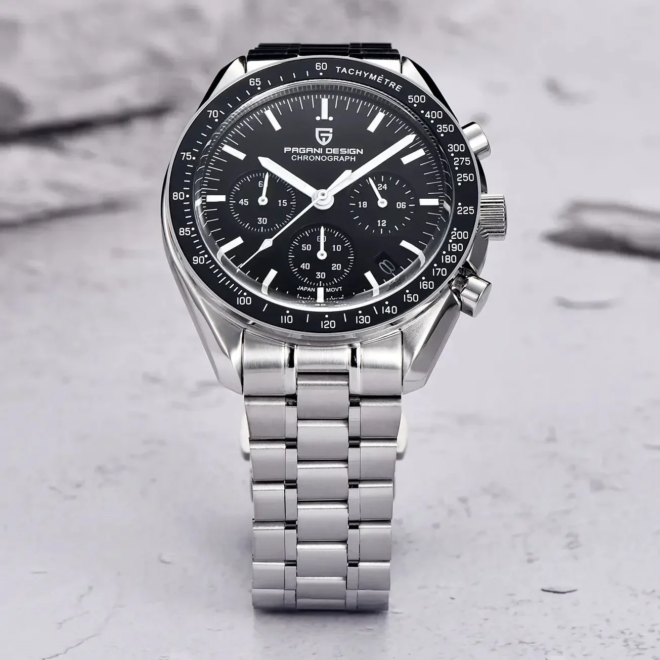 PAGANI DESIGN 남성용 쿼츠 시계, 자동 날짜 속도 크로노그래프 AR 사파이어 미러 손목 시계, 최고 럭셔리, 2024 신제품