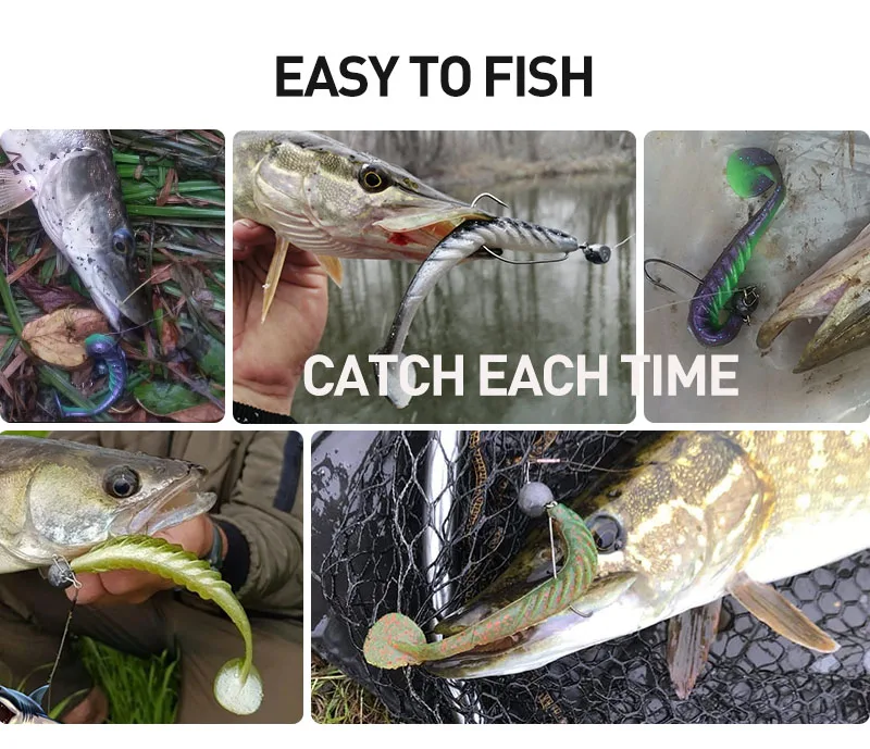 ESFISHING 소프트 실리콘 최고의 물고기 미끼 리플 샤드, 파이크 낚시 T 테일 페스카 인공 낚시 루어 태클, 100mm, 125mm