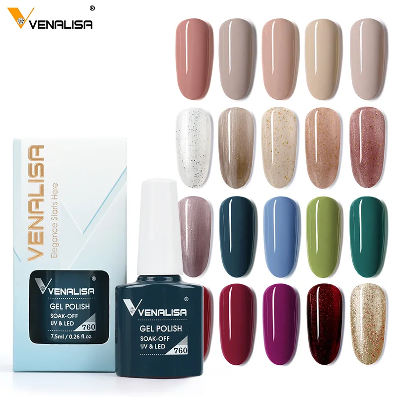Venalisa-VIP4 네일 젤 폴리쉬 7.5ml, 신제품, UV LED 젤 바니시, 풀 커버리지, 슈퍼 텍스처, 화려한 네일 매니큐어