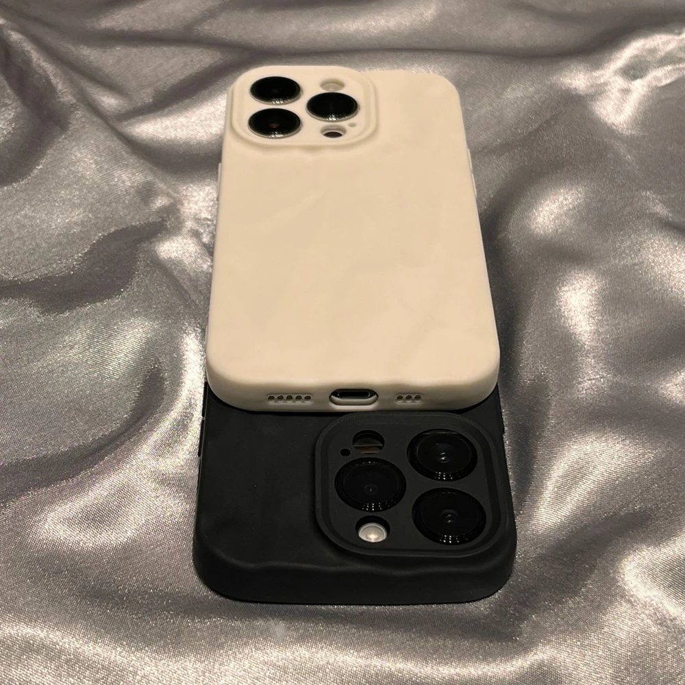 패션 실리콘 주름 폰 케이스, 아이폰 16, 14, 13, 12, 11, 15 프로 맥스, SE, X, XS, XR, 8, 7 플러스, 소프트 캔디 컬러 풀 커버