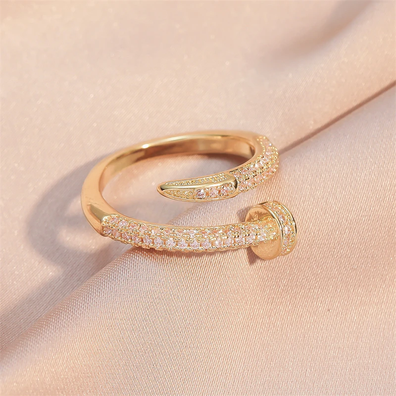 UILZ 여성용 조절식 네일 링, 한국 패션, 펑크 큐빅 링, 데일리 심플 쥬얼리