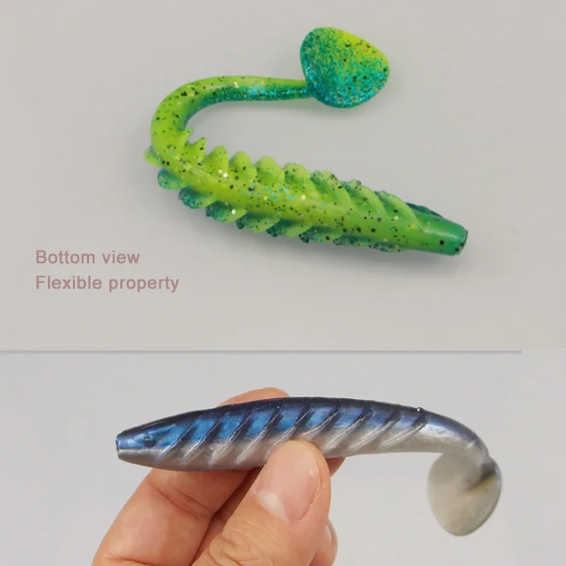 ESFISHING 소프트 실리콘 최고의 물고기 미끼 리플 샤드, 파이크 낚시 T 테일 페스카 인공 낚시 루어 태클, 100mm, 125mm