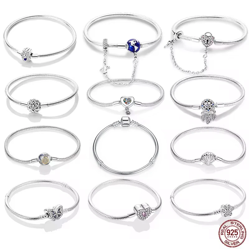 실버 925 팔찌, 스타 문 태양 네잎 클로버, 녹색 지르콘 팔찌, DIY 참, 생일 주얼리 선물, 17-20cm, 정품 title=실버 925 팔찌, 스타 문 태양 네잎 클로버, 녹색 지르콘 팔찌, DIY 참, 생일 주얼리 선물, 17-20cm, 정품