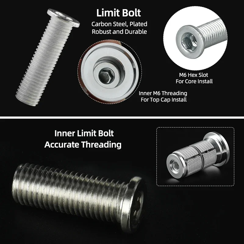 자전거 압축 플러그 스티어러 헤드셋 확장 볼트 삽입 볼 탑 캡 마운트 1 1/8 인치 확장기 너트 탄소 포크 앵커