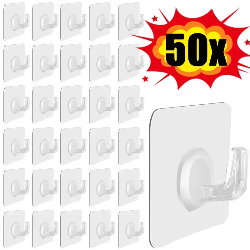 투명 자체 접착 후크 문짝 벽걸이 행어 후크 흡입 무거운 하중 랙, 주방 욕실 정리함 거치대, 5-50 개 title=투명 자체 접착 후크 문짝 벽걸이 행어 후크 흡입 무거운 하중 랙, 주방 욕실 정리함 거치대, 5-50 개