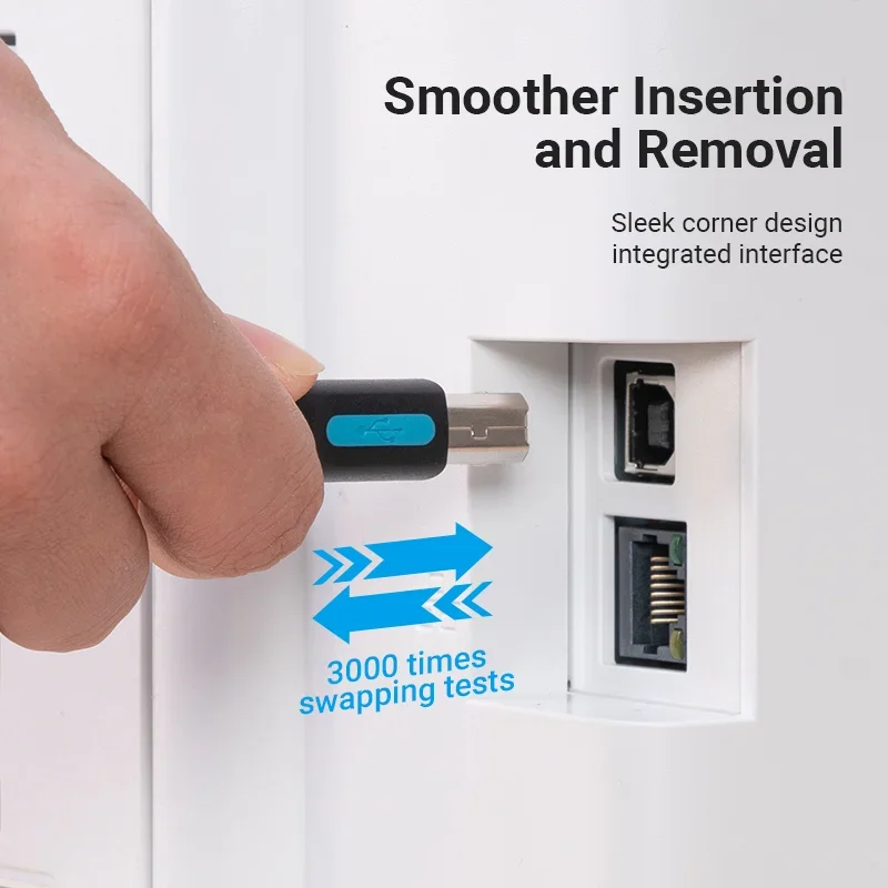 Vention-USB 프린터 케이블 USB 유형 B Male to A Male USB 2.0 케이블, 캐논 엡손 HP ZJiang 라벨 프린터 USB 2.0 프린터 케이블