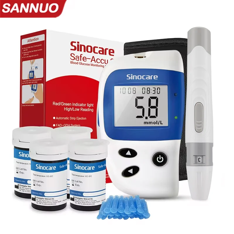 Sannuo Sinocare 안전한 혈당 계량기 테스트 키트, 당뇨병 가정용 혈당계, 50 개 스트립 또는 스트립만 포함, ACCU2 title=Sannuo Sinocare 안전한 혈당 계량기 테스트 키트, 당뇨병 가정용 혈당계, 50 개 스트립 또는 스트립만 포함, ACCU2