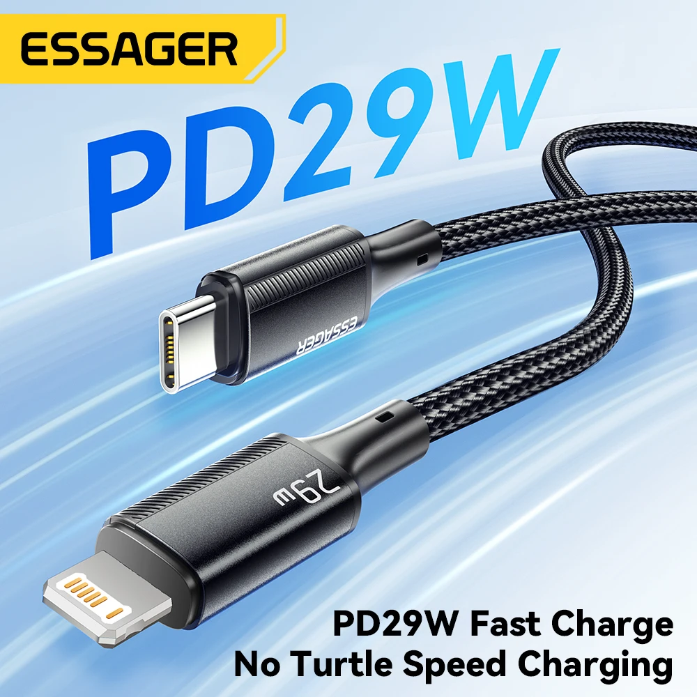 Essager 아이폰용 USB C 타입 케이블, 아이패드 맥북용, 조명 날짜 와이어, 고속 충전 케이블, 아이폰 14, 13, 12, 11 프로 맥스, Xs 플러스, 29W