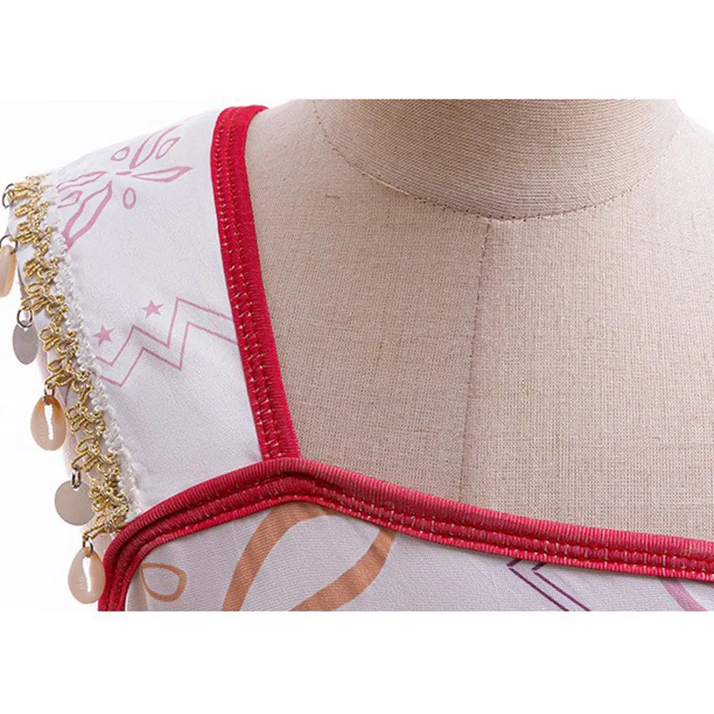 디즈니 신상 영화 모아나 2 원피스 크리스마스 소녀 모아나 공주 원피스 코스프레 소녀 원 숄더 서스펜더 원피스 액세서리 세트