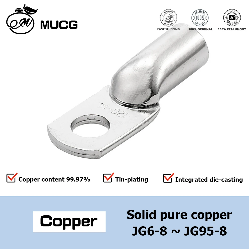 JG 구리 터미널 크림핑 터미널 링 러그, 주석 도금 터미널 연결, 전기 케이블 전원 M6 M8 M10 M12 솔리드 커넥터 title=JG 구리 터미널 크림핑 터미널 링 러그, 주석 도금 터미널 연결, 전기 케이블 전원 M6 M8 M10 M12 솔리드 커넥터