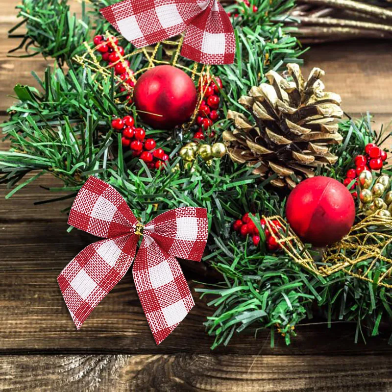 리넨 크리스마스 활 장식, 크리스마스 트리 행잉 장식품, 크리스마스 화환 새해 2024 나비다드 선물 활, 20 개, 10 개