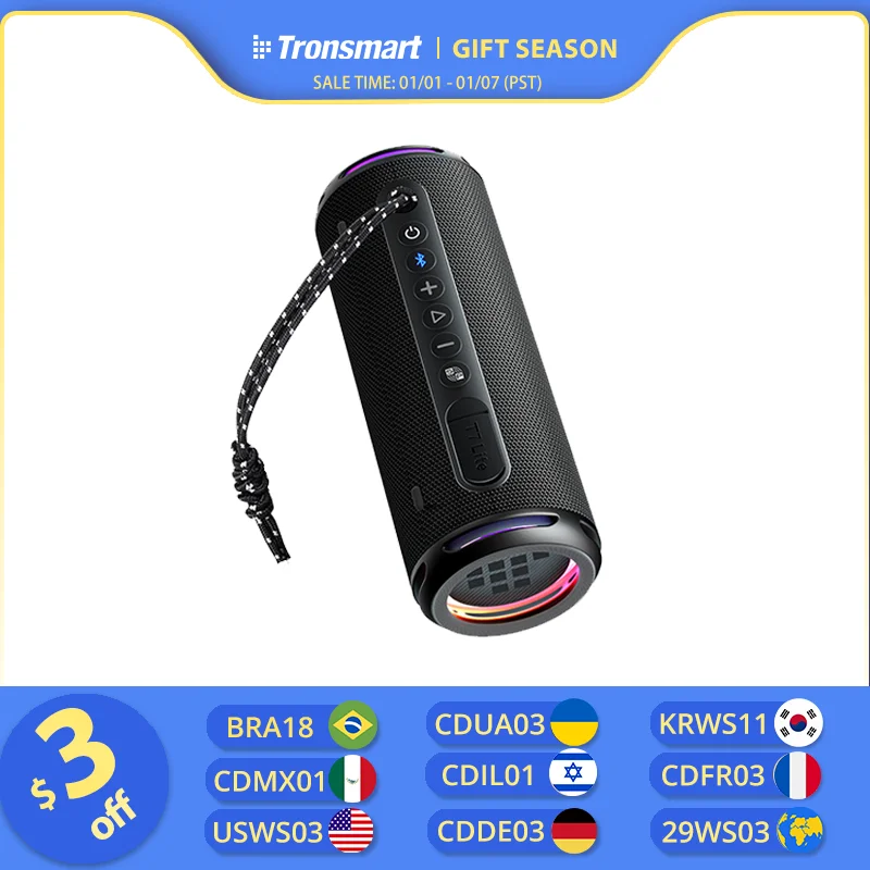 Tronsmart T7 Lite 블루투스 스피커 향상된 베이스 휴대용 스피커 24H 재생 시간, APP 제어, IPX7 캠핑용 방수 title=Tronsmart T7 Lite 블루투스 스피커 향상된 베이스 휴대용 스피커 24H 재생 시간, APP 제어, IPX7 캠핑용 방수 