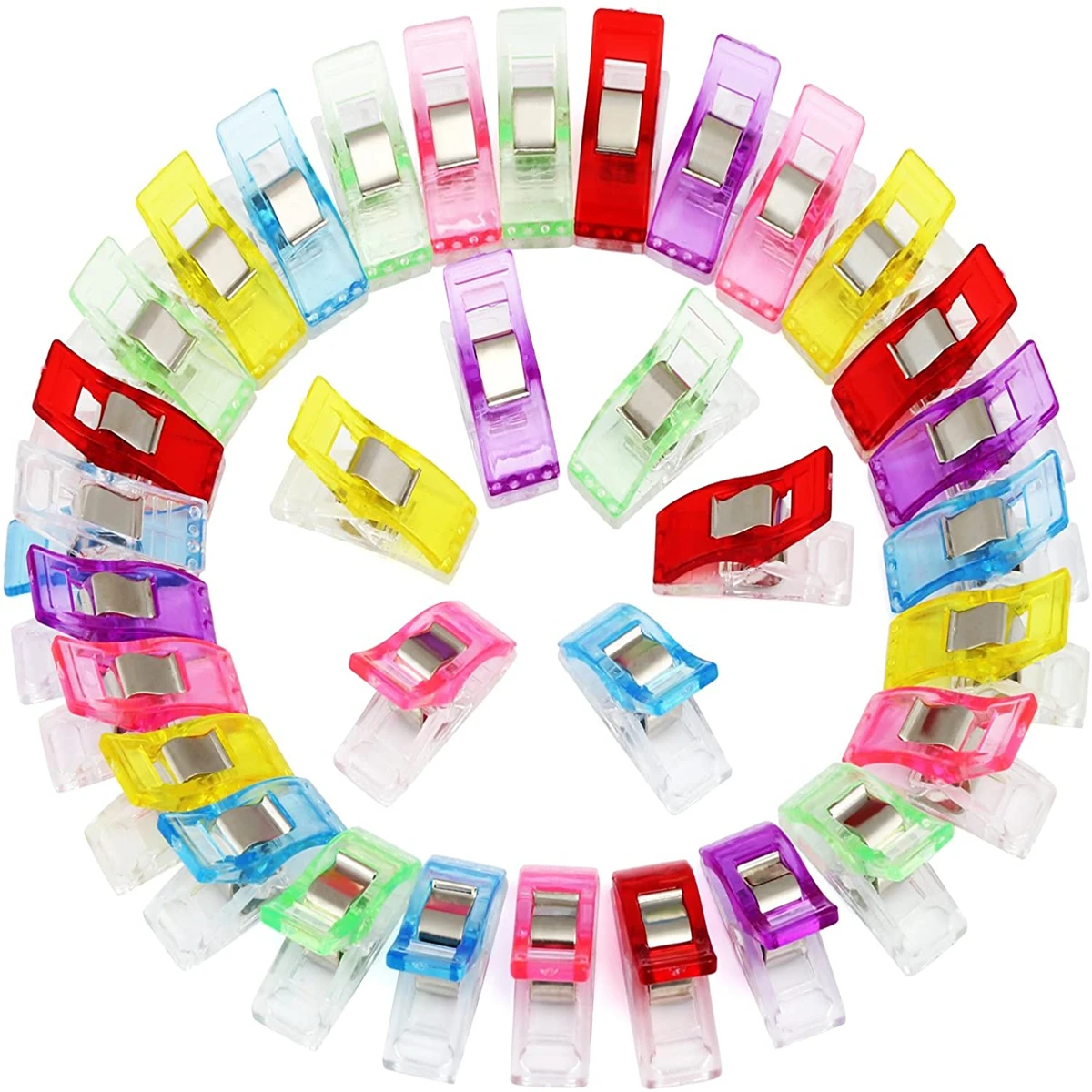 플라스틱 바느질 클립 DIY 공예 크로셰 뜨게 의류 클립, 다양한 색상 공예 고정 퀼팅 클립 도구, 20-100 개 title=플라스틱 바느질 클립 DIY 공예 크로셰 뜨게 의류 클립, 다양한 색상 공예 고정 퀼팅 클립 도구, 20-100 개 