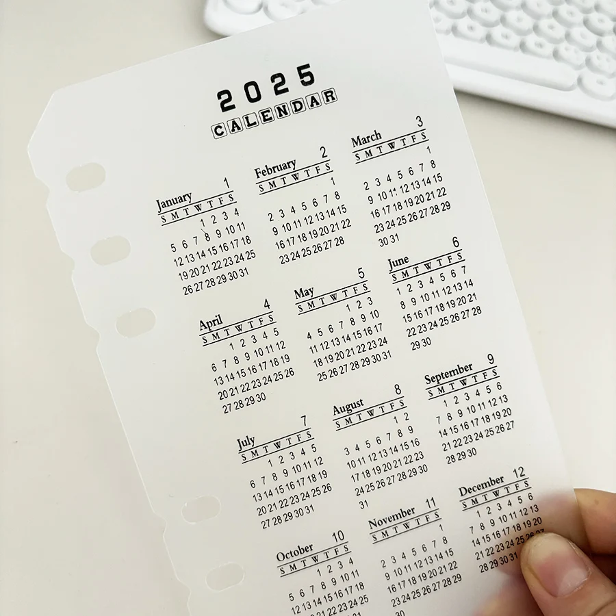 비즈니스 A5 A6 루스 리프 노트 리필 나선형 바인더 인덱스 내부 페이지, 월간 매주 할 일 목록, 종이 문구, 45 매