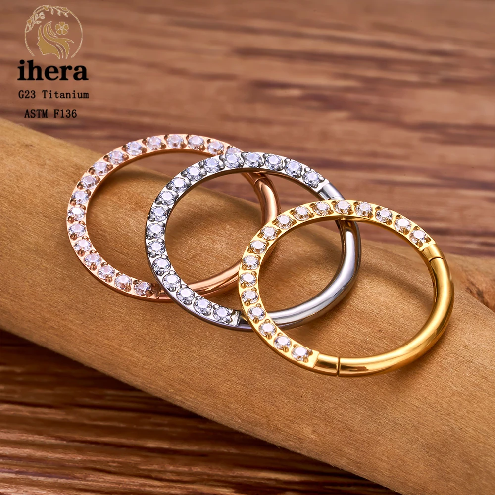 G23 티타늄 코 링 중격 클리커 귀 연골 이주 나선 Daith 귀걸이 고리, 16G 18G CZ 바디 피어싱 쥬얼리, 1 개 10 개