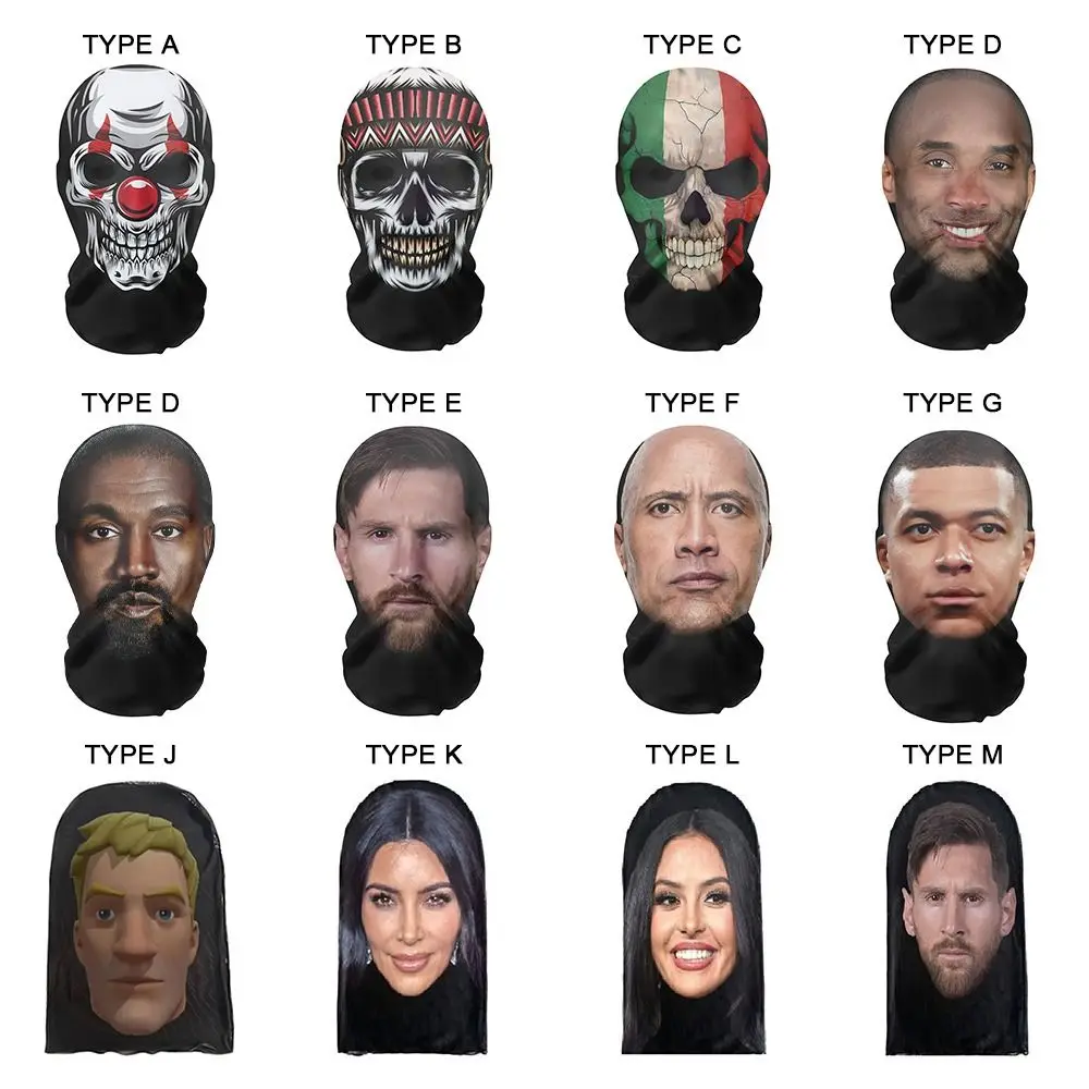 유럽 미국 해골 독수리 늑대 풀 페이스 마스크, 코비 제임스 모크 햇, 남녀공용 3D 반다나 페이스 커버, 헤드 스카프, 머리띠 헤드웨어