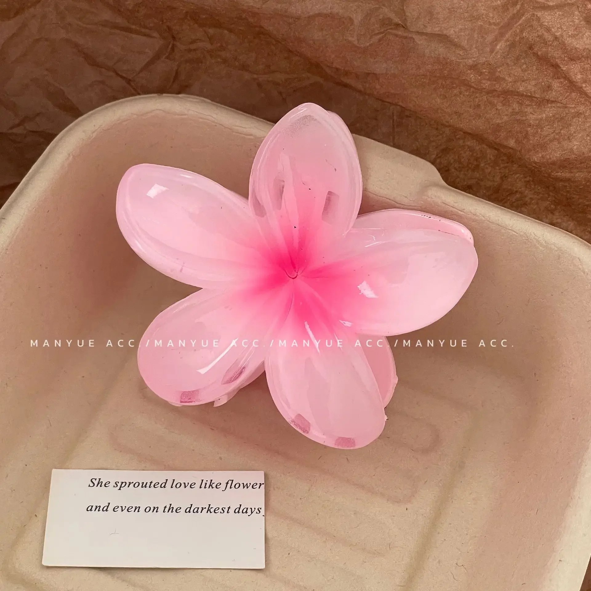 하와이안 그라디언트 헤어 클립, 꽃 머리 발톱, 큰 사이즈 패션 머리 착용 머리핀, 여성용 게 바렛 헤어 액세서리