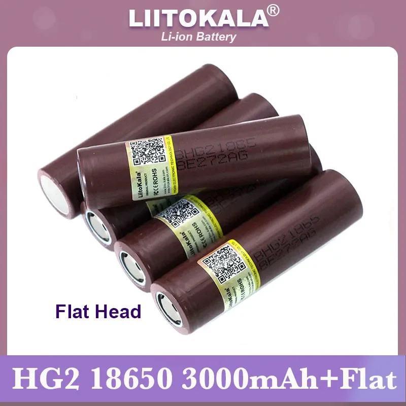 Liitokala 100% HG2 18650 3000mAh 충전식 배터리 18650HG2 3.6V 방전 20A 최대 35A 전원 배터리, 신제품 title=Liitokala 100% HG2 18650 3000mAh 충전식 배터리 18650HG2 3.6V 방전 20A 최대 35A 전원 배터리, 신제품 
