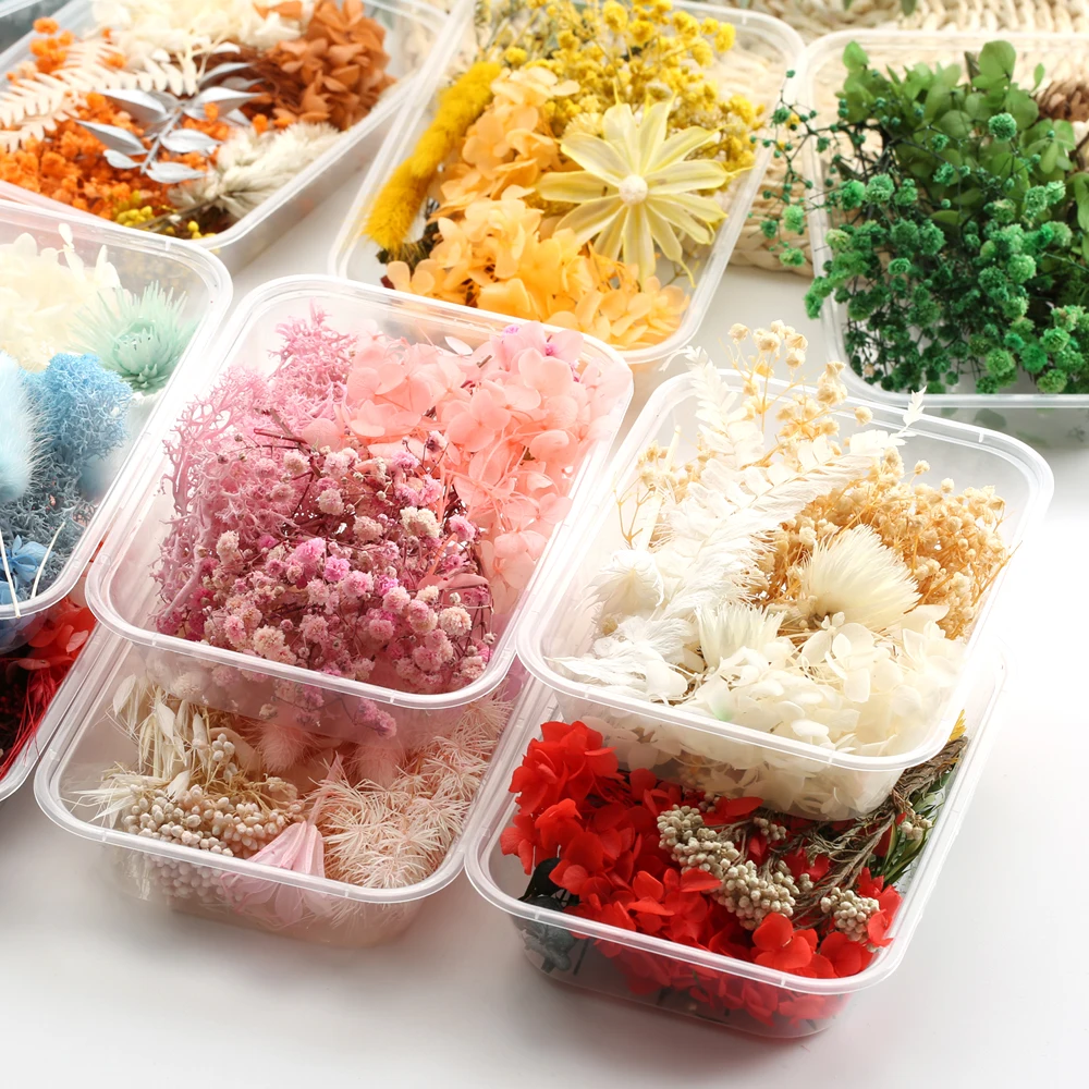 인공 식물 천연 진짜 말린 꽃, 양초 몰드 에폭시 수지, DIY 장식 만들기, 홈 액세서리 공예, 1 박스