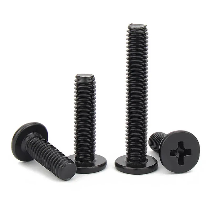 노트북용 블랙 304 스테인레스 스틸 크로스 필립스 초박형 플랫 웨이퍼 헤드 나사, CM M1.6 M2 M2.5 M3 M4 M5 M6, 10 개, 20 개, 50 개