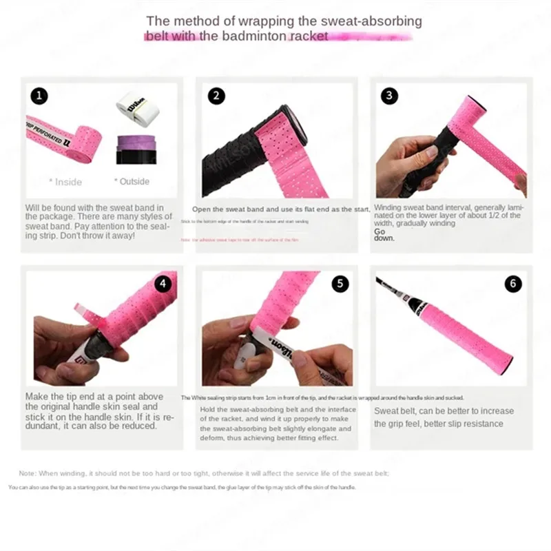 윌슨 라켓 오버그립 땀 밴드 흡수 테니스 배드민턴 라켓, 핸드 글루 테니스 그립, Pu 미끄럼 방지 오버그립, 12 개