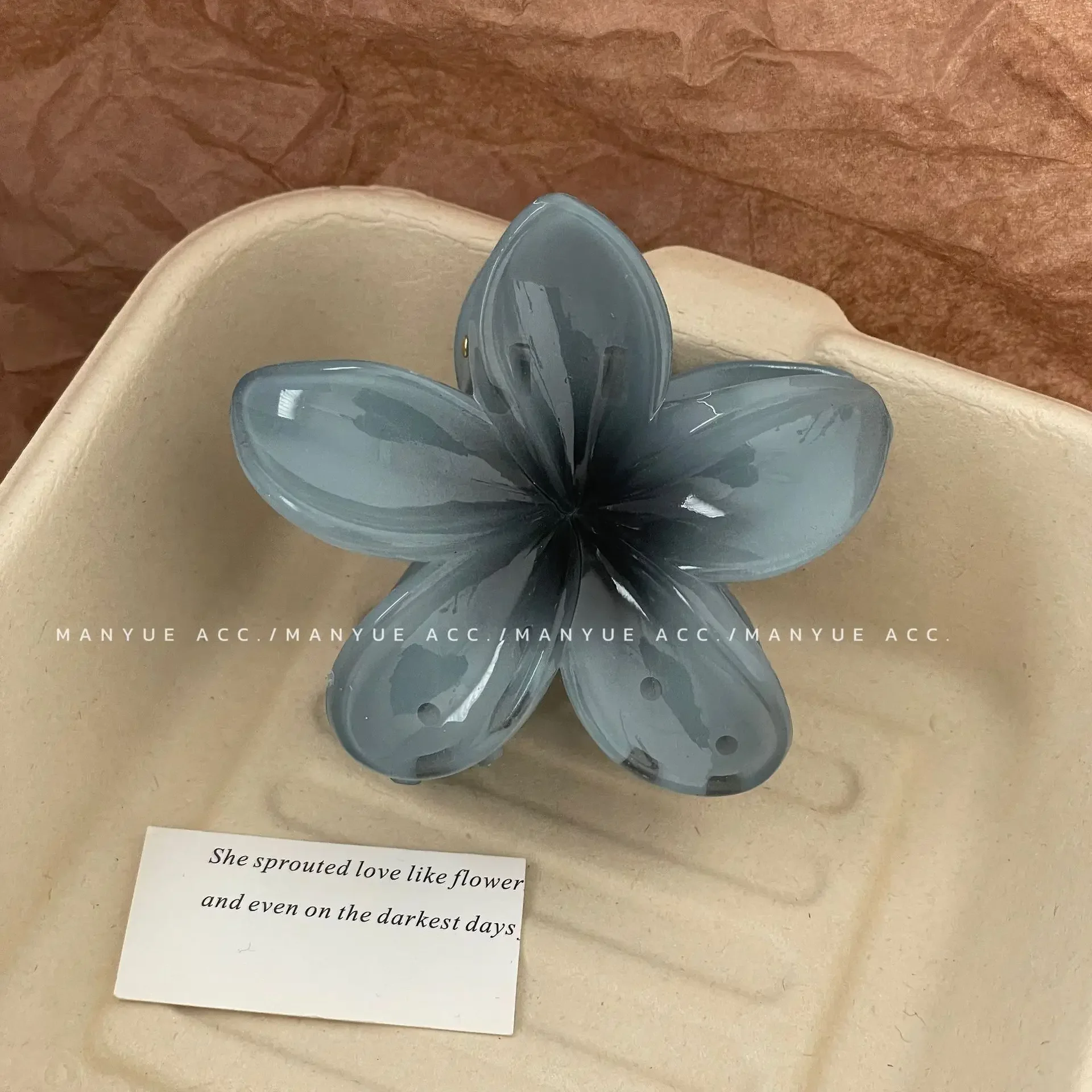 하와이안 그라디언트 헤어 클립, 꽃 머리 발톱, 큰 사이즈 패션 머리 착용 머리핀, 여성용 게 바렛 헤어 액세서리