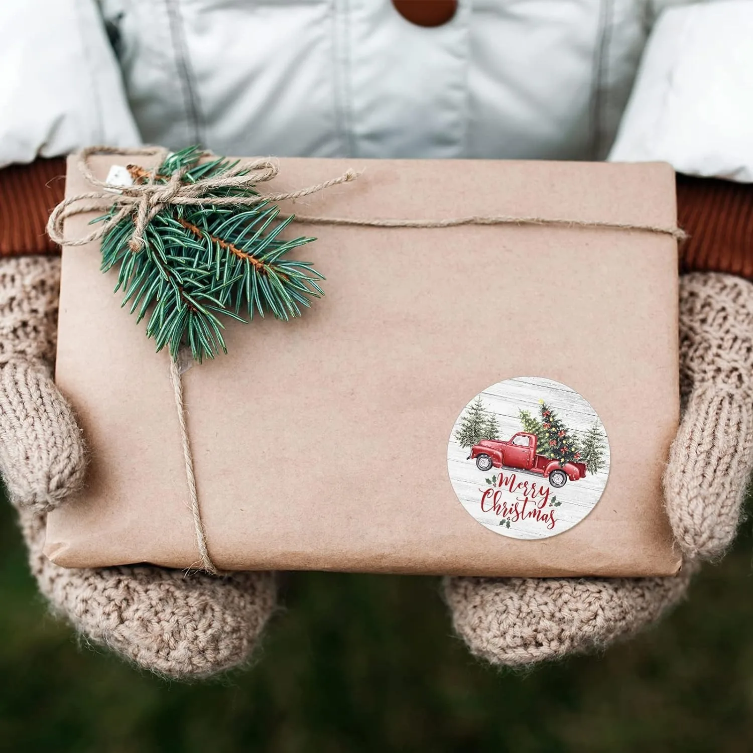 메리 크리스마스 만화 라벨, 휴일 인사, 감사합니다 장식, 선물 상자 시리즈 스티커, 100-500 개