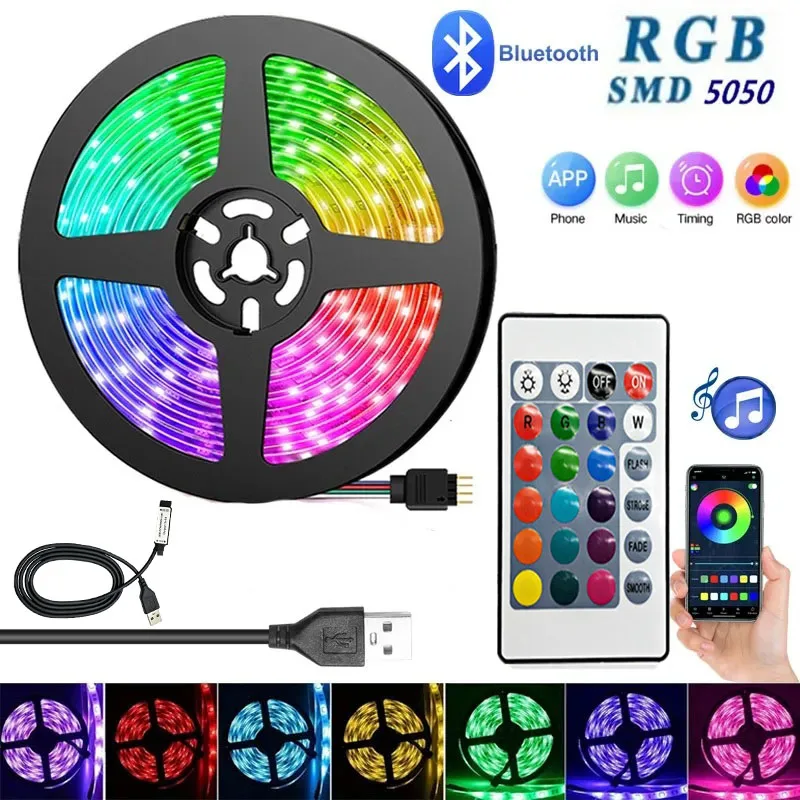 Led 스트립 빛 15 미터 Led 조명 룸 장식 5050 5 볼트 Rgb 리본 Usb Led 테이프 다채로운 어린이 방에