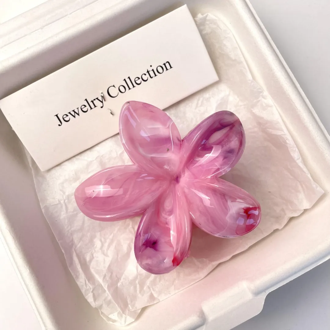 꽃 헤어 크랩 헤어 클립, 캐주얼 꽃 헤어 클로 클립, 상어 머리핀 바레트, 여름 패션