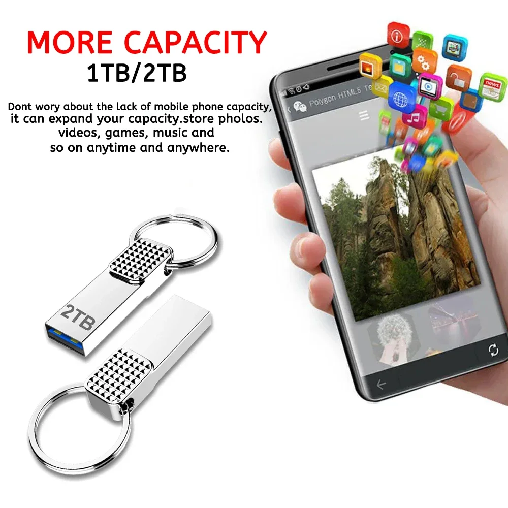 고속 USB 3.0 펜 드라이브, 메모리 USB 메모리 스틱 펜 드라이브, USB 플래시 드라이브, 방수 U 디스크, 128GB, 512GB, ITB 2TB, 64GB, 32GB