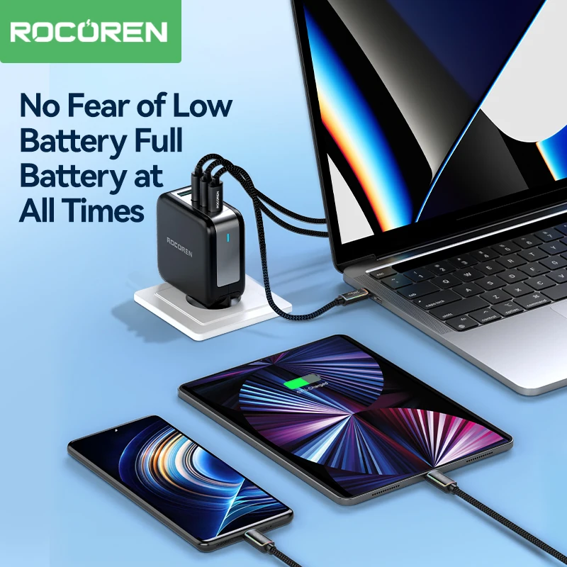 Rocoren 고전력 고속 충전 C타입 케이블, 100W PD 3.1, USB C 고속 충전 날짜 코드, 아이폰 삼성 노트북 아이패드용, 240W 5A