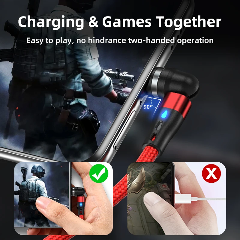 AUFU 마그네틱 C 타입 케이블, 삼성 S21 화웨이 P30 용, 아이폰 샤오미 마이크로 USB 데이터 코드, 5A, 고속 충전 와이어