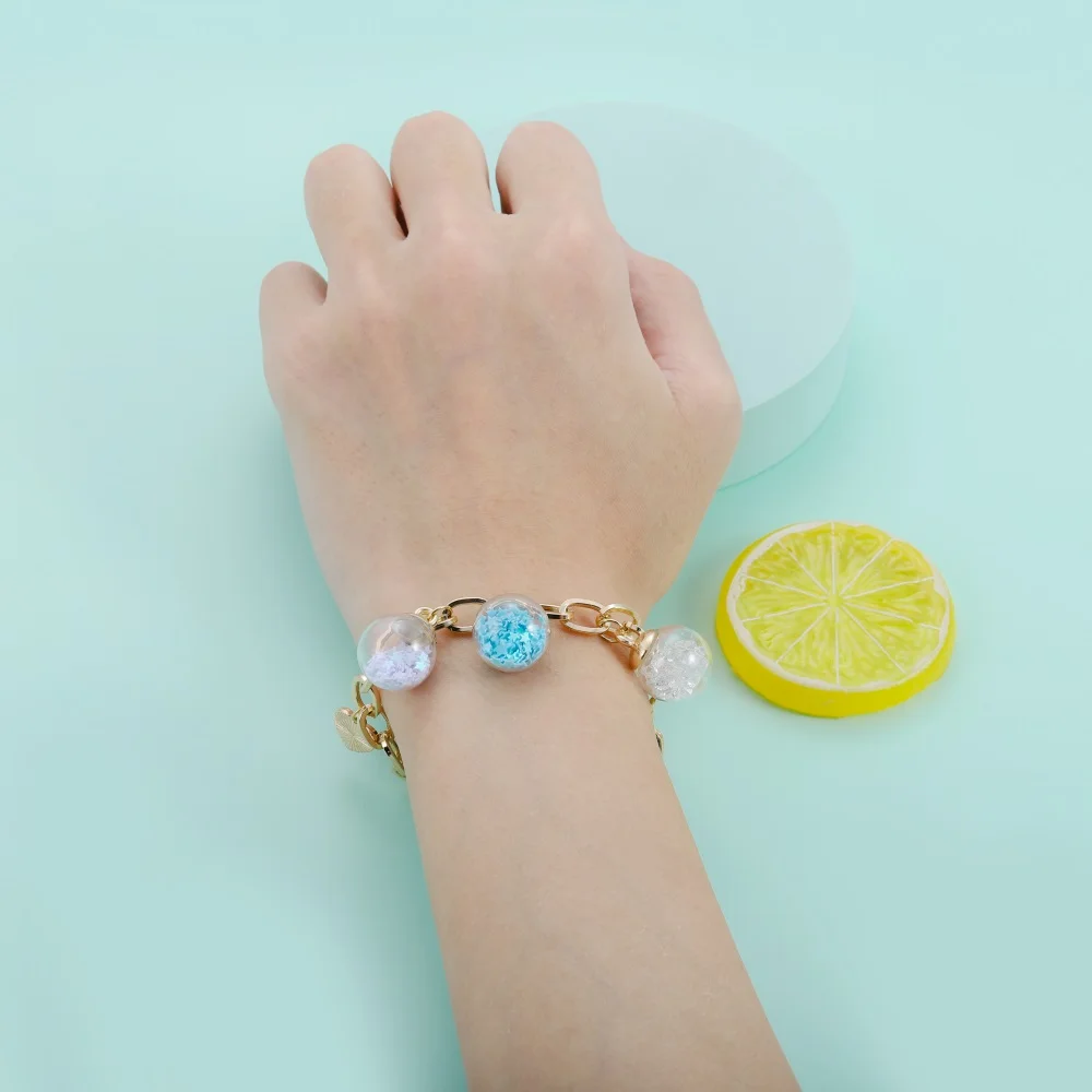 별 스팽글 투명 유리 공 펜던트 공예, 귀걸이 목걸이용 DIY 수제 쥬얼리 제작, 16mm 참, 10 개