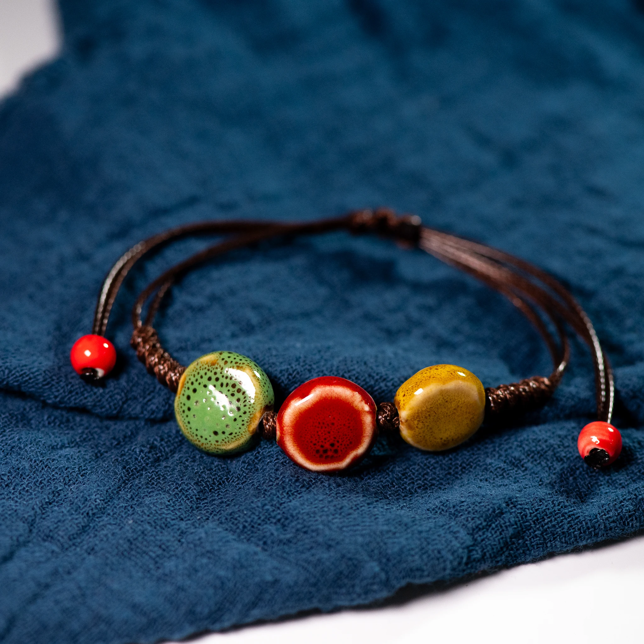 러브 스톤 여성용 세라믹 팔찌, 손으로 짠 커플 쥬얼리, 작은 도매, #5347