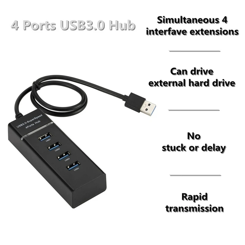 고속 멀티 분배기 USB 어댑터 확장기 케이블, 데스크탑 샤오미 노트북 어댑터, 4 포트 2.0 3.0