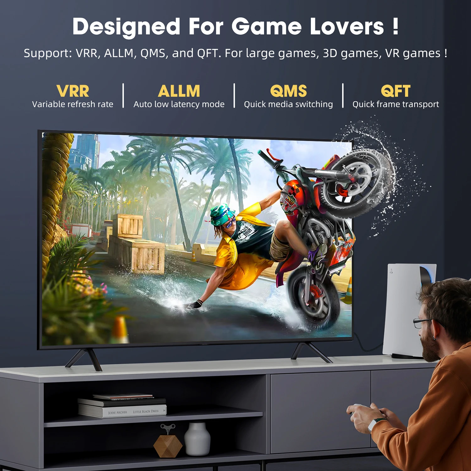 HDTV용 초고화질 비디오 케이블, 8K HDMI 호환 2.1 케이블, 고속 48Gbps 동적 HDR, 8K, 60Hz, 4K, 120Hz UHD, 3m, 5m