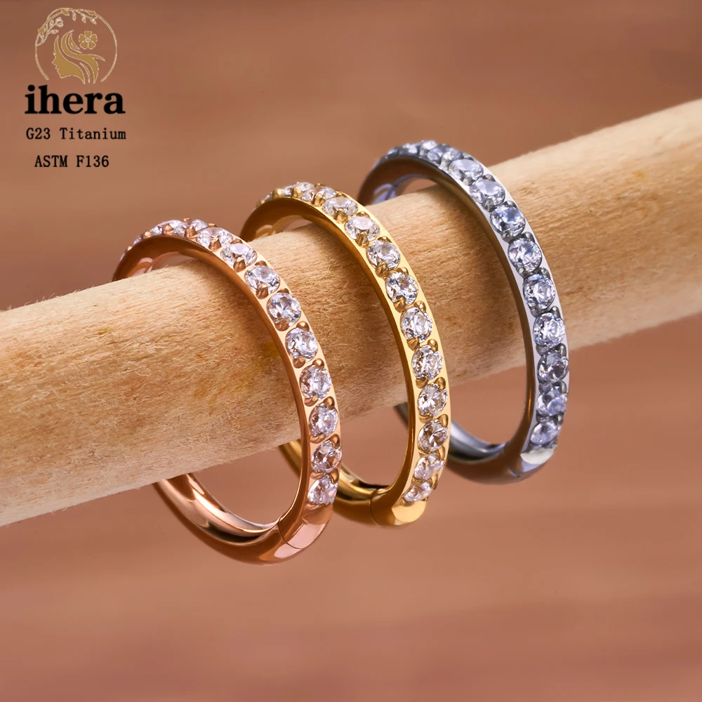 G23 티타늄 코 링 중격 클리커 귀 연골 이주 나선 Daith 귀걸이 고리, 16G 18G CZ 바디 피어싱 쥬얼리, 1 개 10 개