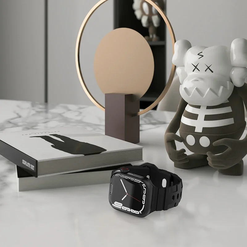 애플 워치 밴드용 실리콘 스트랩, 고무 팔찌, 아이워치 시리즈 3, 5, 6, se, 7, 8, 울트라 밴드용, 49mm, 45mm, 41mm, 40mm, 44mm, 38mm, 42mm