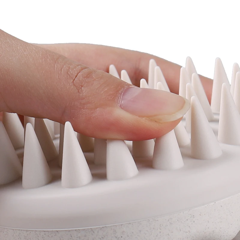 모발 성장용 두피 브러시 마사지기, 두피 스크러버 브러시, 생분해 실리콘 샴푸 브러시, 밀 빨대